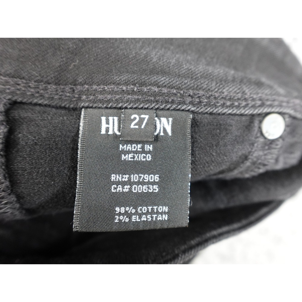 Hudson Collin Skinny Jeans Womens 27 Black Flap Pocket NW422ZAJ - Picture 9 of 13